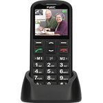 Fysic F10 - Mobiele Handy für Senioren mit Notruftaste - Seniorenhandy 4G mit große Tasten - Großtastenhandy mit Ladestation - Schwarz