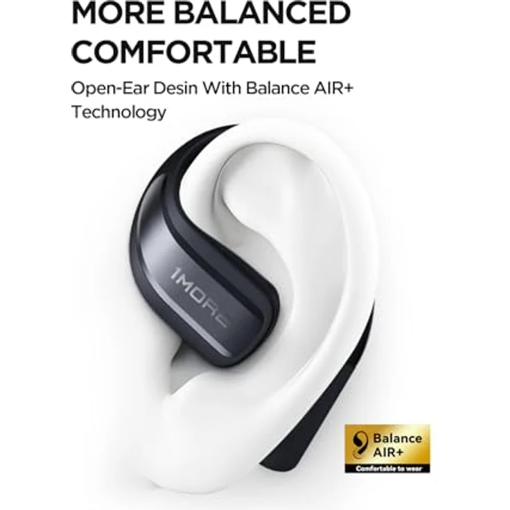 1MORE S70 Open Ear Kopfhörer Bluetooth 5.3, Kabellose Ohrhörer mit 4 Mikrofon, Bass Mehr+, 40H Akku, Schnellaufladung, Balance AIR+ Ohrbügel, IPX5, Anruf Geräuschunterdrückung, Leichte Sportkopfhörer, Titan Grey – Bild 2