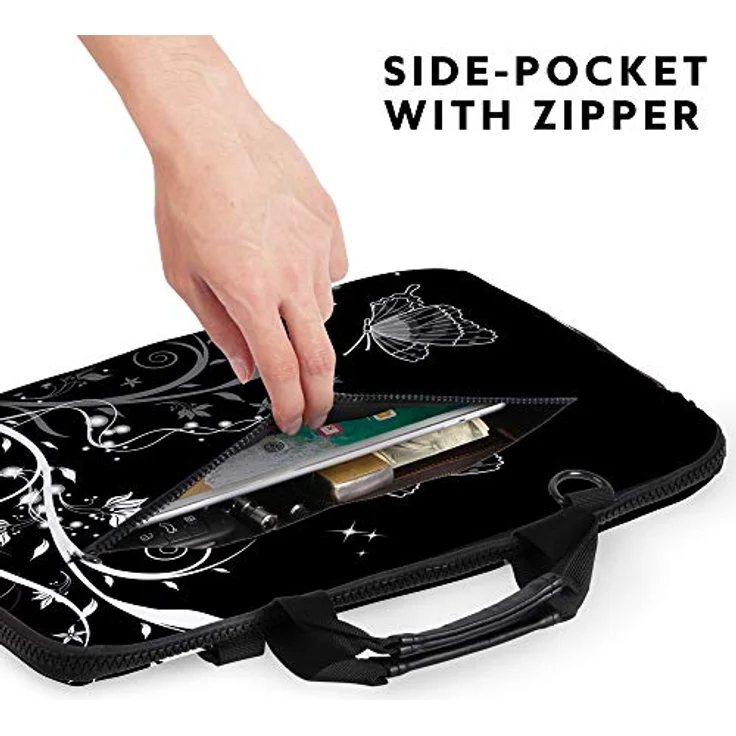Sidorenko Laptoptasche 17/17,3 Zoll - Moderne Notebooktasche aus Canvas - Hochwertige Laptop Tasche - Schmutz- & Wasserabweisende Laptop Bag mit Zubehörfach – Bild 2