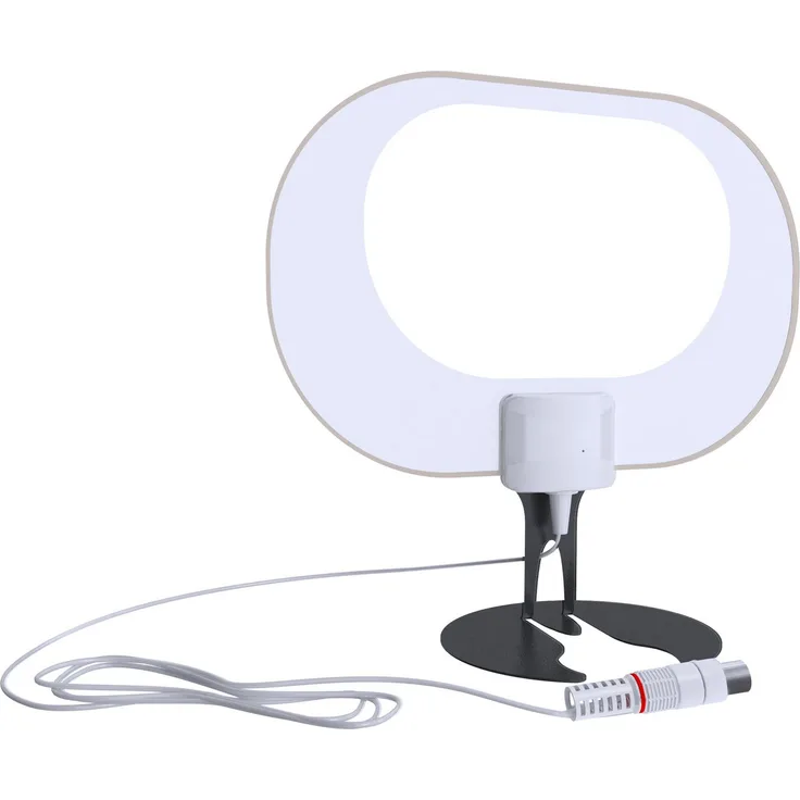 Xoro HAN 460 Innenantenne, aktive DVB-T / DVB-T2 Antenne mit 33 dB Verstärkung, weiß