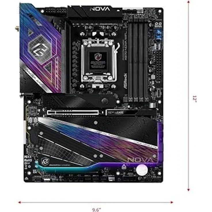 AsRock X870 Nova WiFi, ATX Mainboard mit HDMI, USB-C und DDR5 Unterstützung (AM5) – Bild 2