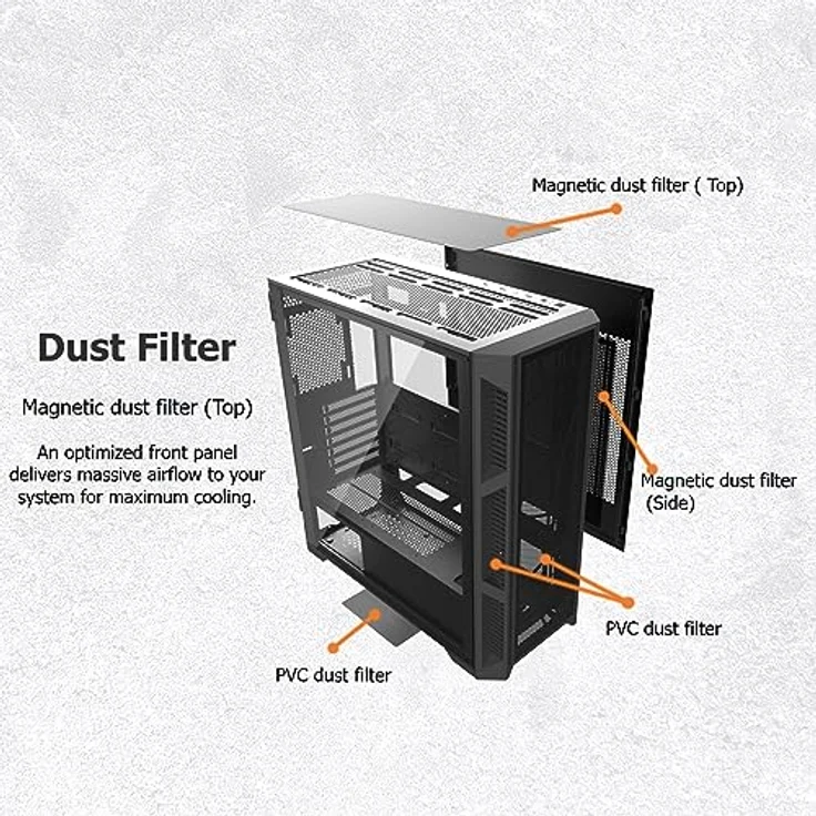 Raijintek Ponos Ultra, PC Gehäuse für E-ATX, Mini-ITX und ATX, Schwarz mit 4 vorinstallierten ARGB-Lüftern und Mesh-Front für optimalen Airflow – Bild 8