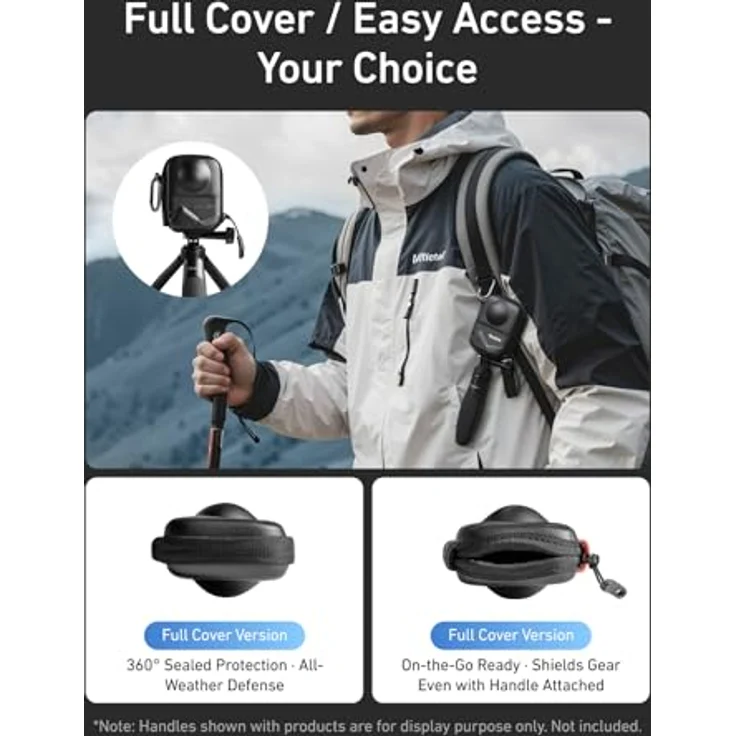 TELESIN Telesin DJI Osmo 360 Schutztasche, schwarze Kameratasche mit starrem PU-Gehäuse und wetterfestem Schutz – Bild 5