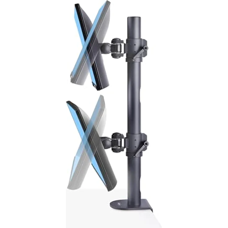 StarTech Dual Monitor Vertical Mount, Tischhalterung für 2 x 49 Zoll Ultrawide Displays, 16 kg Tragkraft, Schwarz – Bild 5