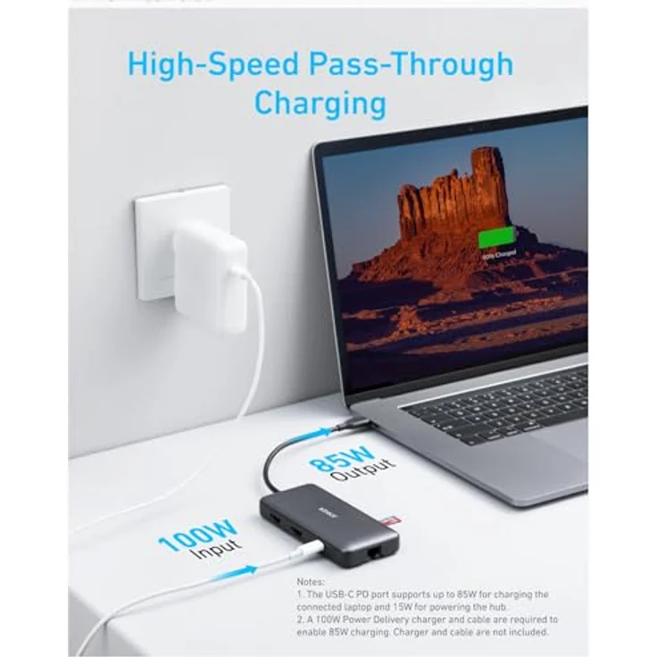 Anker PowerExpand 8-in-1 USB-C Adapter, USB-C Media Hub, Dual 4K HDMI, 100W Power Delivery 1 Gbps Ethernet 2 USB 3.0 Datenports, SD&microSD Speicherkartenleser für MacBook Pro, Pixelbook und mehr – Bild 5