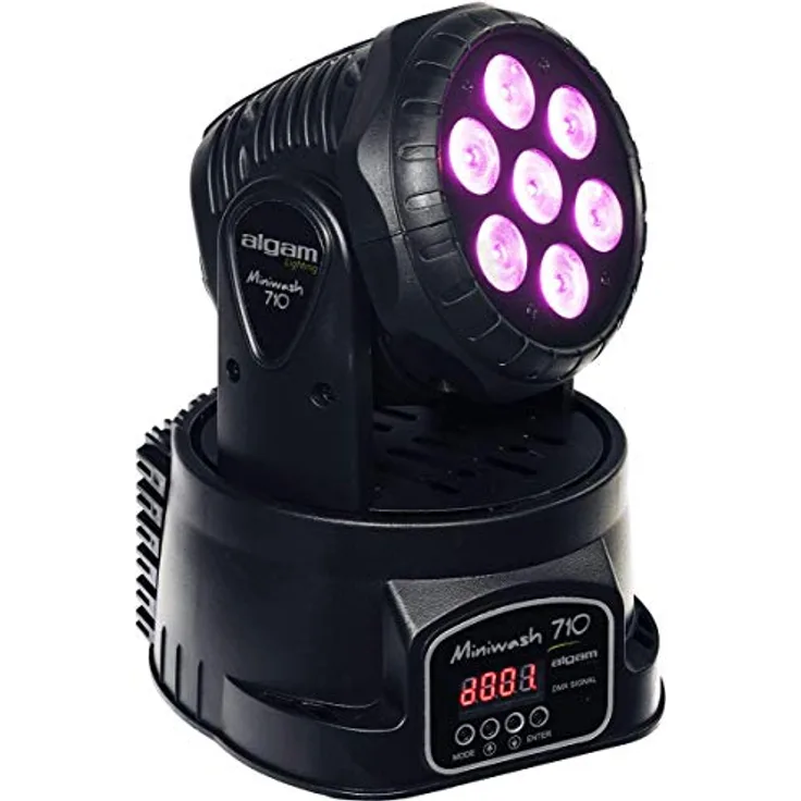 ALGAM LIGHTING MINIWASH710 Lira Wash LED Scheinwerfer, 7 x 10W RGBW, kompakte Baugröße 180 x 180 x 230 mm, IP20