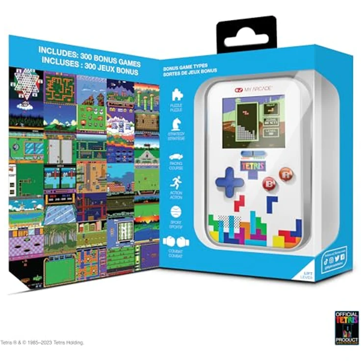 ATARI Go Gamer Tetris, tragbare Spielekonsole in weiß/blau mit 2,5 Zoll Bildschirm – Bild 7
