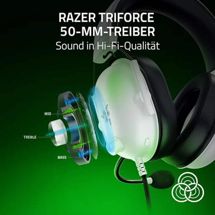 Razer BlackShark V2 X (Xbox) - Kabelgebundenes E-Sports Headset für Xbox S-X Konsole (50mm Treiber, Passive Geräuschunterdrückung, Weiß) – Bild 2