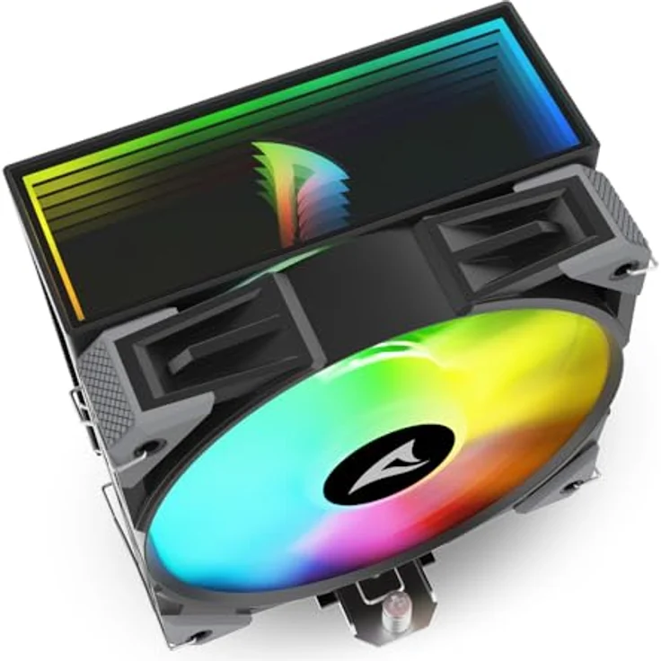 Sharkoon A40 RGB Black Air Cooler, CPU Kühler mit 121,55 m³/h Luftstrom und variabler Lüftergeschwindigkeit, Schwarz – Bild 10