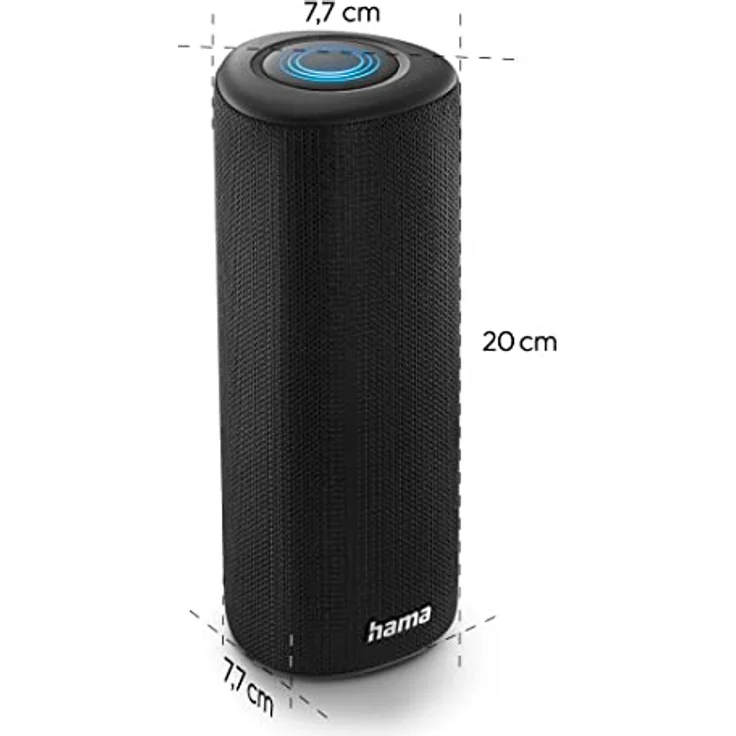 Hama Pipe 3.0 (14 h, Batteriebetrieb), Bluetooth Lautsprecher, Schwarz mit RGB-LED-Beleuchtung, Equalizer und Freisprecheinrichtung – Bild 2
