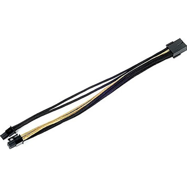 SilverStone SST-PP07-PCIBG - Netzteil-Verlängerungskabel 25cm 8pin auf PCI-E 6+2pin, schwarz, gold – Bild 3