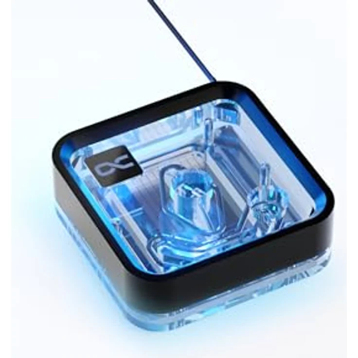 Alphacool 13886 Core 1 LT Aurora Acryl CPU Kühler, Wasserkühlung mit 3D-Jetplate und Kreuzschlitztechnik, transparent/schwarz – Bild 2