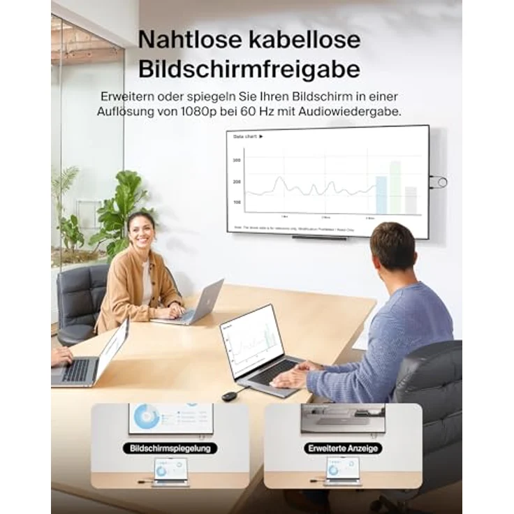 Belkin ConnectAir Wireless HDMI Adapter, Plug and Play Transmitter und Receiver für USB C, 1080p bei 60 Hz HD Streaming, bis zu 40 m Reichweite, Multi-User-Sharing – Bild 2