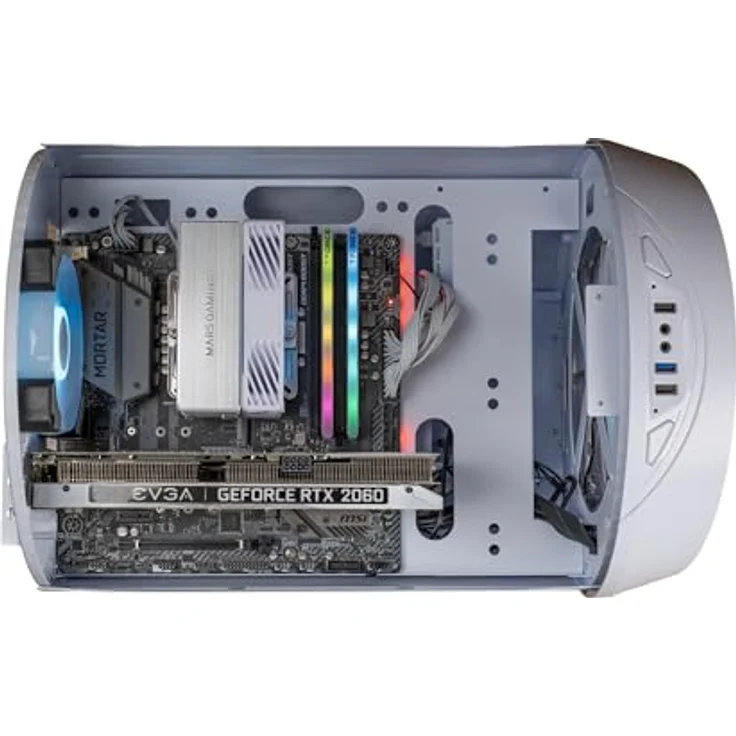 Mars Gaming MC-Cylonw, Mini-ITX/mATX PC Gehäuse mit 200-mm-RGB-Frontlüfter, weiss – Bild 7