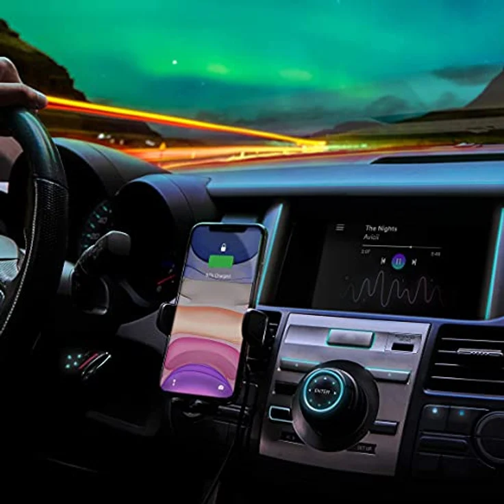 iOttie Auto Sense, Automatische kabellose Lade- und Lüftungsgitter/CD-Schlitz Halterung für Smartphones, Schwarz – Bild 8