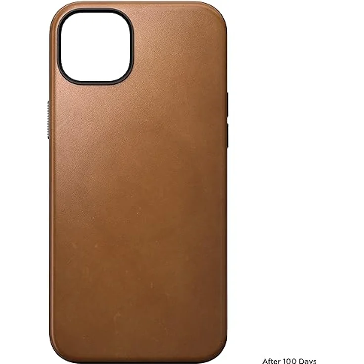 NOMAD Modern Leather Case | für iPhone 15 Plus | Schutzhülle aus Polycarbonat und hochwertigem Echtleder | MagSafe-kompatibel | English Tan – Bild 3
