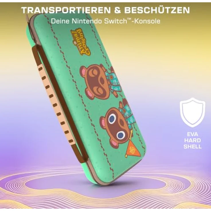 Turtle Beach PlayTrek Travel Case Animal Crossing Timmy & Tommy, für Nintendo Switch 2, EVA-Molded Shell, PU Leder, mit Tragegriff und Spielkartenhalter – Bild 4