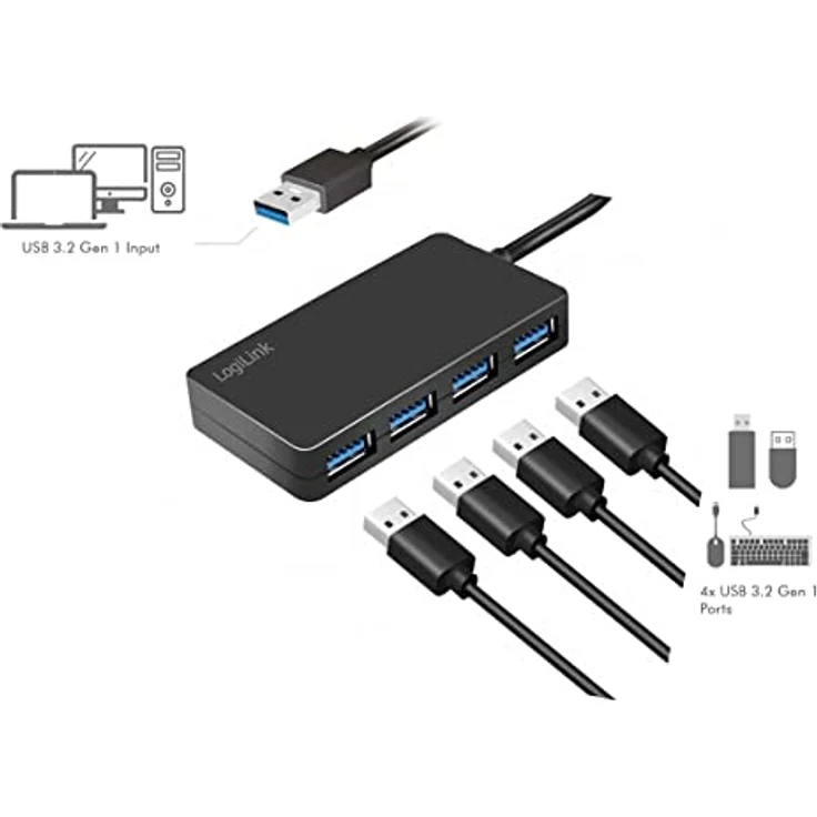 LogiLink USB 3.2 (Gen1) 4-Port Hub mit Überstrom- und Überspannungsschutz – Bild 5