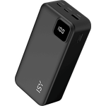 ISY IPP-27000, Powerbank 27.000 mAh, Schwarz, mit hoher Kapazität und ideal für unterwegs