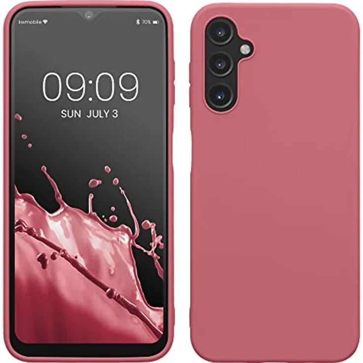 kwmobile Hülle kompatibel mit Samsung Galaxy A14 5G - weiches TPU Silikon Case mit kabellosem Laden - Dark Rose – Bild 1