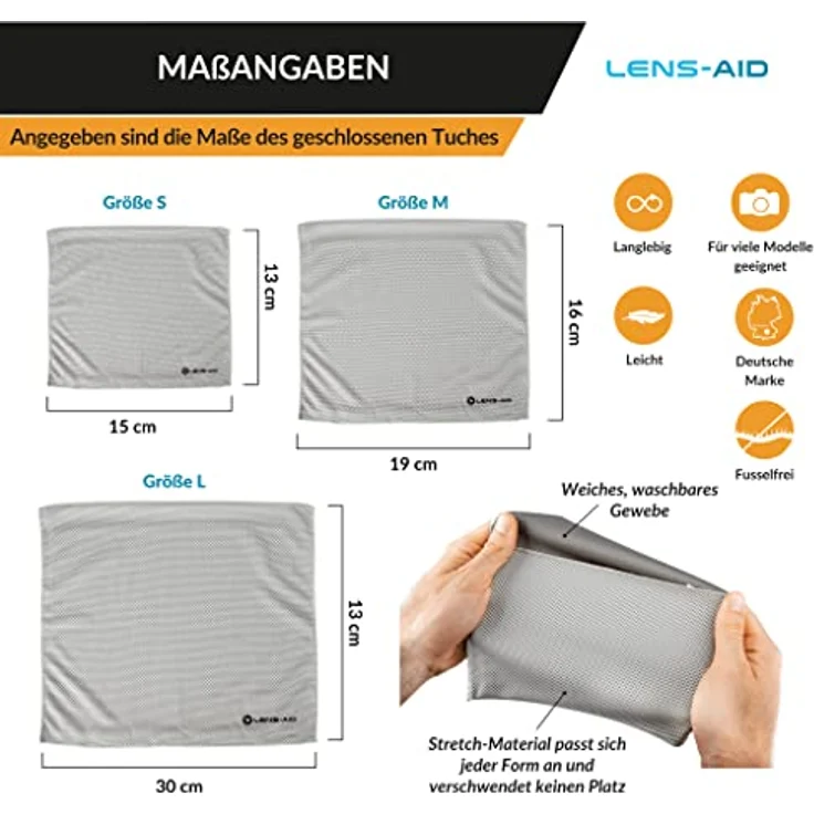 LENS-AID Einschlagtuch für Kamera, Objektiv usw., Kameratasche BZW. Beutel als Schutz für DSLR, Digitalkamera, Einschlagtasche – Bild 3