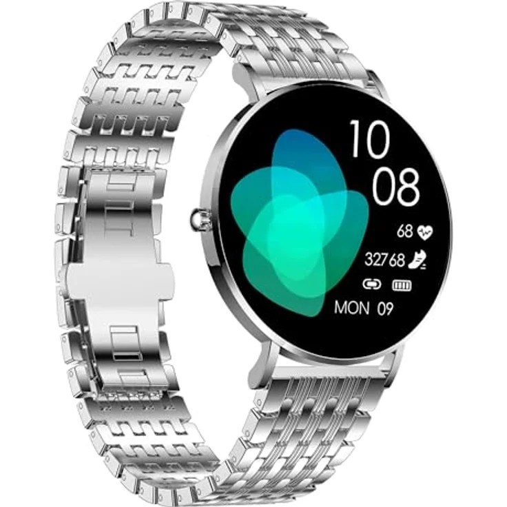 XCOAST SIONA2 ultraflache Damen Smartwatch (4,2 cm/1,3 Zoll), Silber, AMOLED Display, Blutdruck, Wasserdicht, 7 Tage Akku – Bild 3
