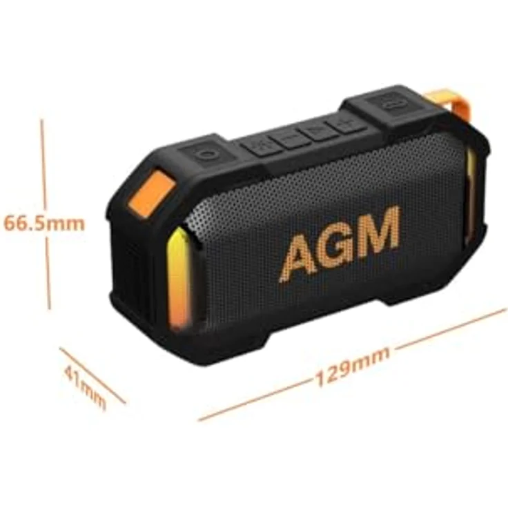 AGM Mag Rock Schwarz, Bluetooth-Lautsprecher mit magnetischer Halterung und 3 Jahren Garantie – Bild 2