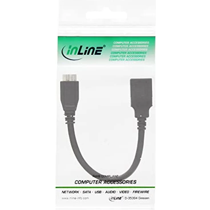 InLine 31609 Micro-USB 3.0 OTG Host Adapterkabel, Micro-B Stecker an USB A Buchse, 0,15m für Android Geräte – Bild 2