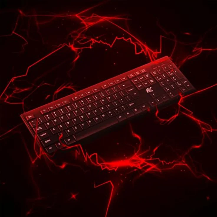 NanoRS RS580 + RS704 Tastatur (Gaming Tastatur Maus Mauspad Set) - Kabellos, RGB-LED-Hintergrundbeleuchtung, schwarz – Bild 3