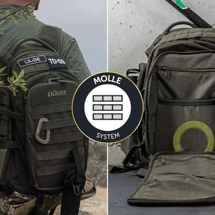 Dörr Fotorucksack ProTac, Trekkingrucksack in Olivgrün, 25 l mit Zubehörfach und Reißverschluss – Bild 6