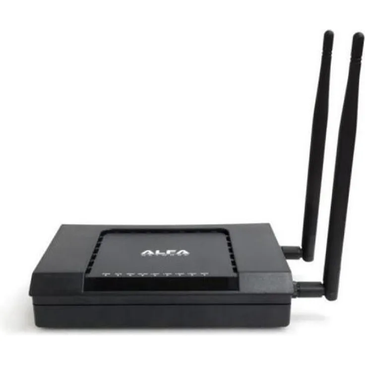 Alfa Network WISP-NR, 802.11n WISP Indoor Router mit 300 Mbit/s, 24V Passive PoE für 1x LAN + WAN, inklusive 2x 5dBi Antennen
