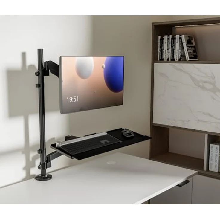 my wall HL63L Monitor-Tischhalterung 43,2 cm (17) - 81,3 cm (32) Schwarz Höhenverstellbar, Neigbar, Schwenkbar – Bild 2