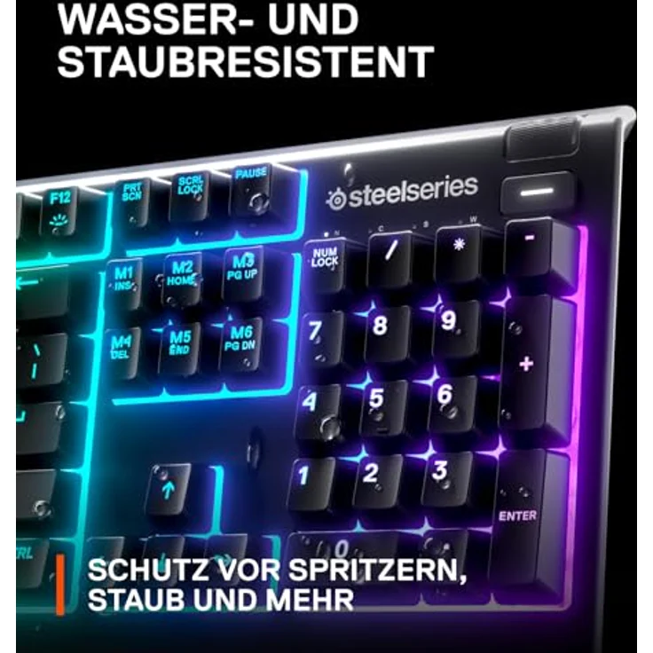 SteelSeries Apex 3 Gaming-Tastatur RGB, 10 Zonen, magnetische Handgelenkauflage, QWERTY-Layout Italienisch QWERTY – Bild 5