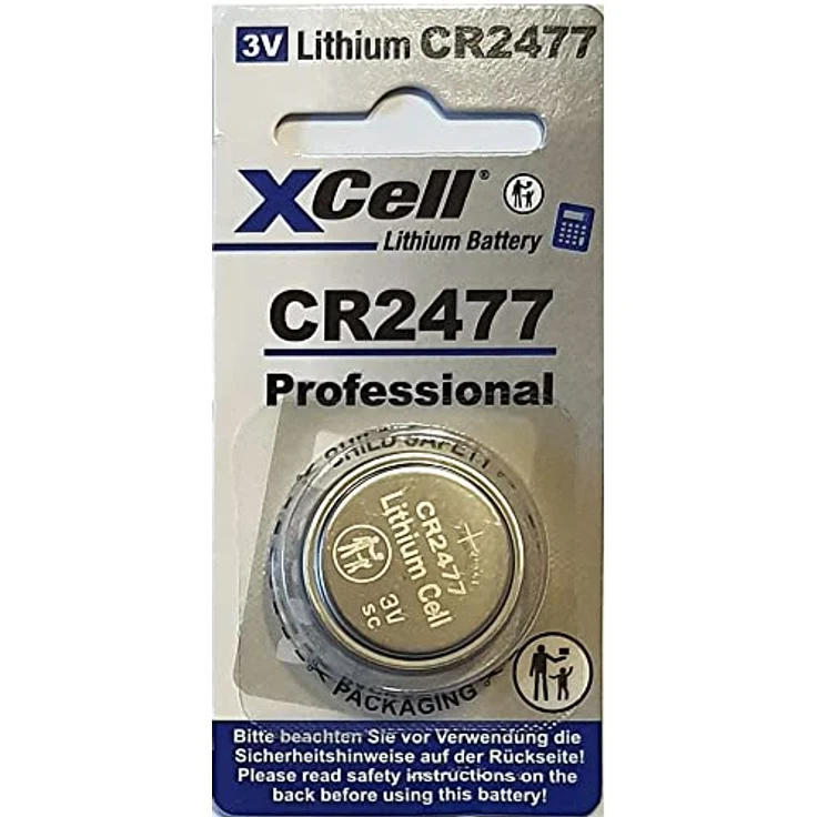 XCell Lithium-Knopfzelle CR2477 Lithium 3V / 950mAh 1er Blister – Bild 2