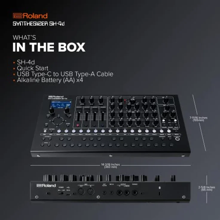 Roland SH-4d, Desktop Synthesizer mit Sequenzer, 11 Oszillator-Modellen und MIDI-Interface – Bild 3