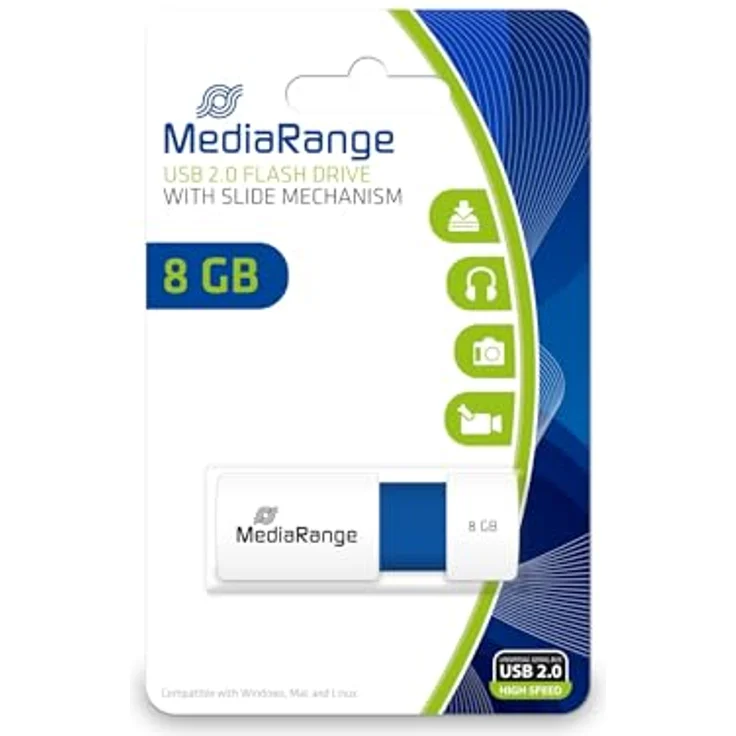 MediaRange USB flash drive, Color edition, blau, 8GB – Bild 3