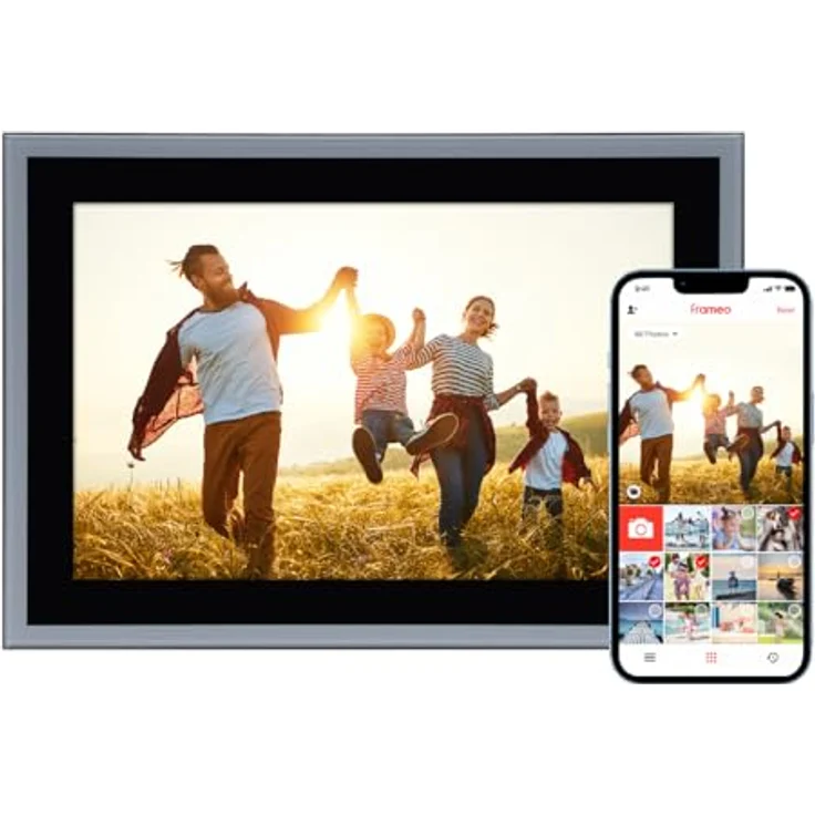 Rollei Smart Frame WiFi 102 Silver – 10,1 Zoll Touch - WiFi - Bilderrahmen mit Frameo-App für schnelles und einfaches teilen von Fotos oder Videos | IPS-Panel, viele Funktionen, microSD-Slot (Silver) – Bild 1