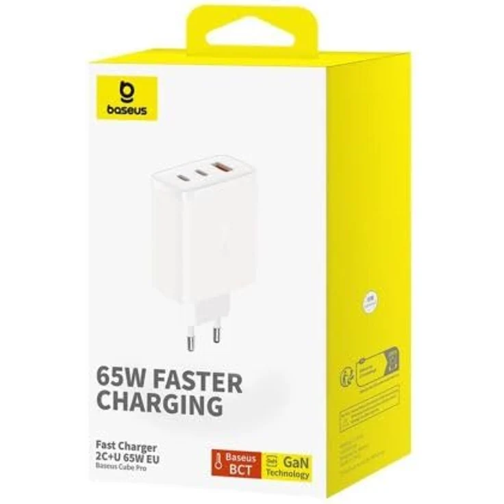 Baseus Wall charger OS-Cube Pro 2xUSB-C + USB 65W (white) – Bild 5