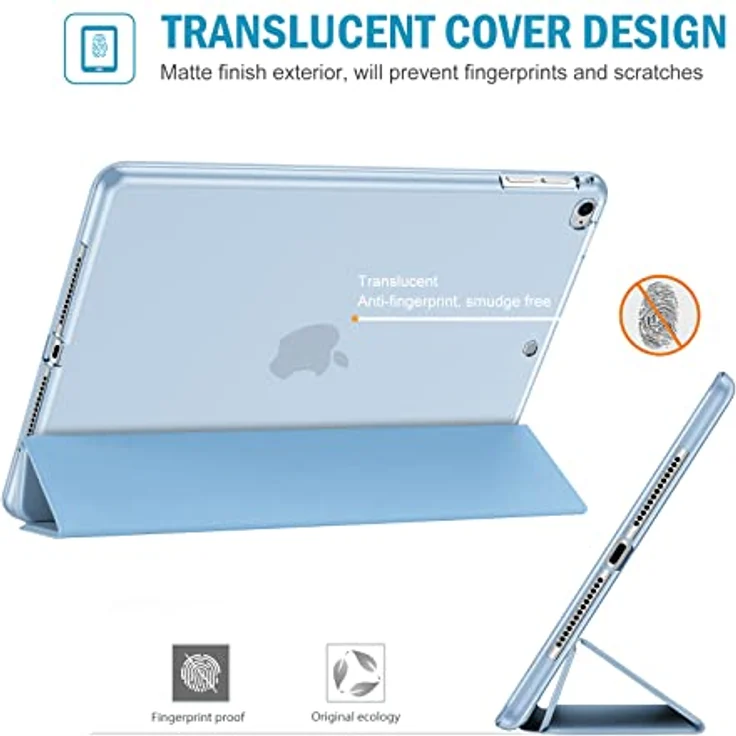 ProCase Soft Hülle für iPad 9.7 Zoll 6./5. Generation, Air 1/2 - Weiche TPU Schutzhülle mit Auto Schlaf/Wach-Modus, Himmelblau – Bild 5