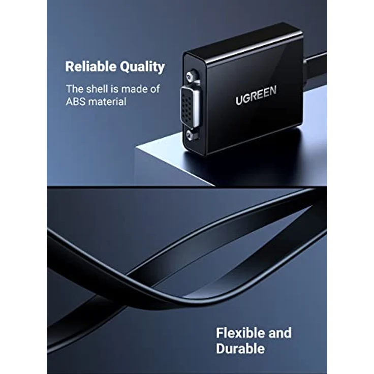 UGREEN HDMI auf VGA kabel Adapter 1080P HDTV Aktiv Audio Übertragung Konverterkabel unterstützt für PC Laptop, Chromebook, Raspberry Pi Schwarz - Preisvergleich – Bild 6