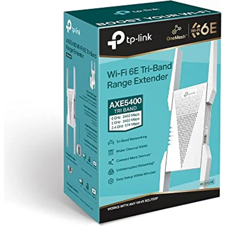 TP-Link RE815XE WiFi 6E WLAN Verstärker Repeater AXE5400, Tri-Band, WPA3, 6-GHz-Frequenzband. – Bild 4