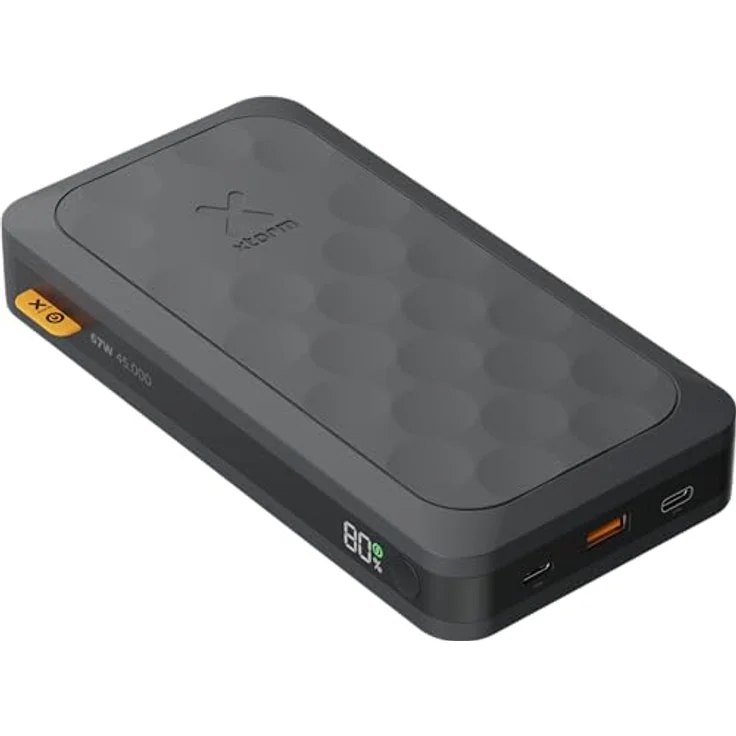 Xtorm 67W Fuel Serie 5 Powerbank 45.000mAh, LED-Anzeige, 2 x USB-C / 1 x USB-A, 100% GRS Material, Sicherheitsfunktionen, Geeignet für Samsung und iPhone, Schwarz – Bild 4