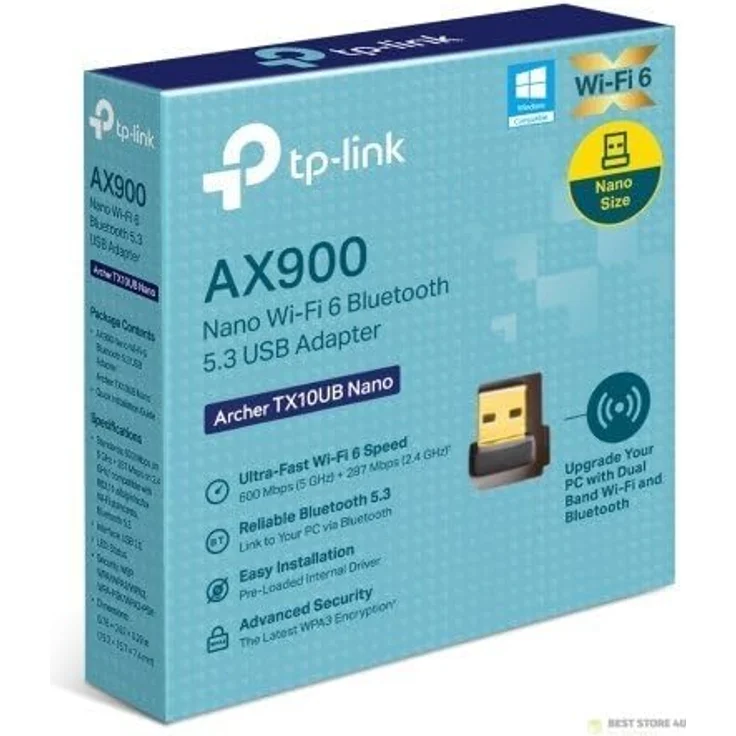 TP-Link Archer TX10UB Nano, Dualband Wi-Fi 6 USB Adapter mit 900 Mbps und Bluetooth 5.3, kompakt – Bild 9