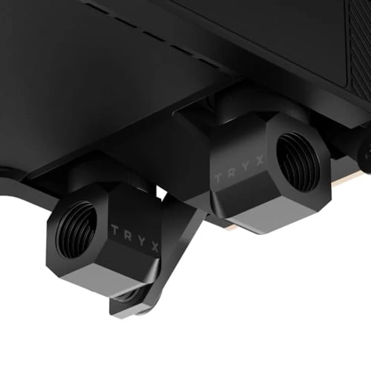 TRYX PANORAMA WB Schwarz, CPU-Wasserblock mit 6,67" AMOLED Display, G1/4 Fittinge, Kupfer-Mikrokanälen und VRM-Lüfter, kompatibel mit AM5 & LGA 1851 – Bild 3