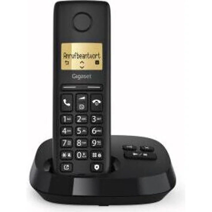 Gigaset Pure 100 AM DECT Clip Eco, Schnurlostelefon mit Anrufbeantworter, Call-Block-Taste, schwarz