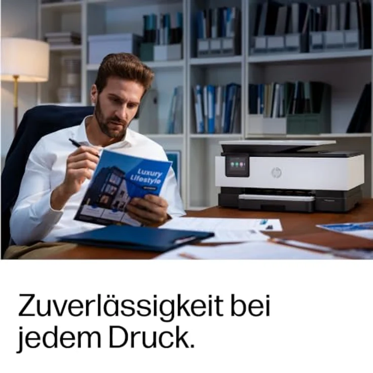 HP OfficeJet Pro 8122 All-in-One 3 in 1 Tintenstrahl-Multifunktionsdrucker, grau, Duplex-Druck, farbiger Touchscreen, HP Instant Ink-fähig – Bild 10