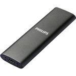 PHILIPS Externe Portable SSD 500 GB - Ultra Slim SATA Ultra Speed USB-C, Lesegeschwindigkeit bis zu 540 MB/s, Aluminium, Anthrazit