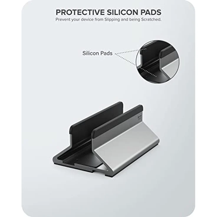 Alogic Bolt Notebook-Ständer, Aluminium und Silikon, grau, leicht und kompakt – Bild 3