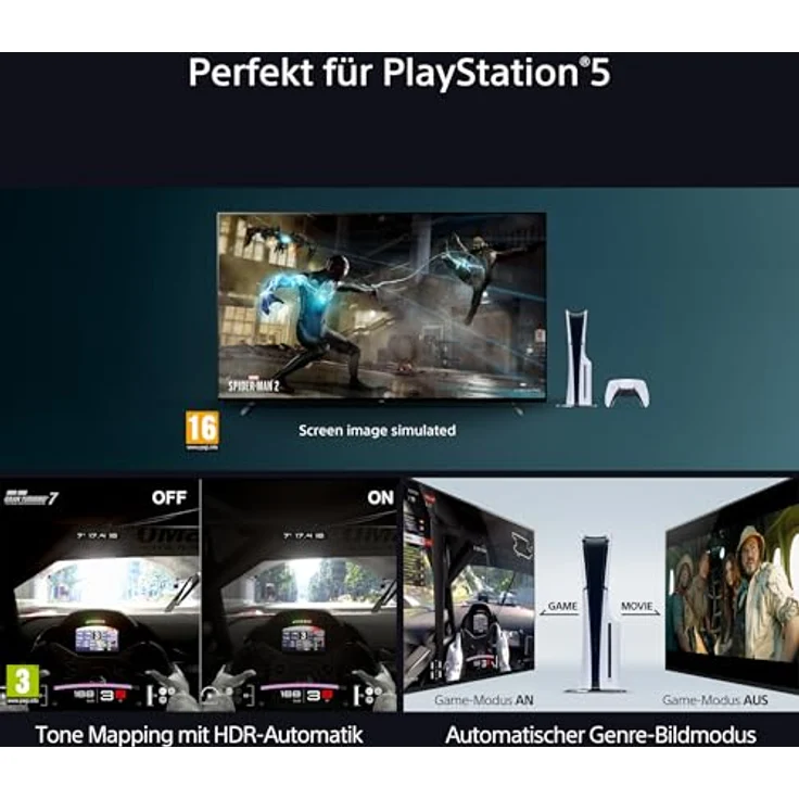 Sony BRAVIA 7 QLED (XR l Mini LED) 65 Zoll 4K HDR Google Smart TV (2024) | Gaming-Funktionen Playstation 5, IMAX Enhanced, Dolby Vision Atmos, Chromecast, AirPlay, 120Hz 65XR70 – Bild 5