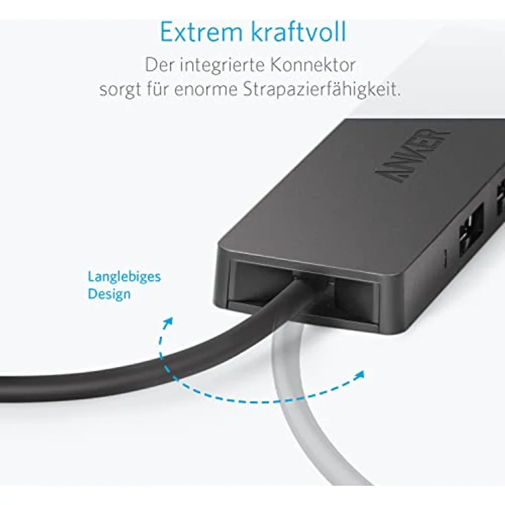 Anker Ultra Slim Extra Leicht 4 Port USB 3.0 Hub, Schwarz (A7516015) – Bild 4